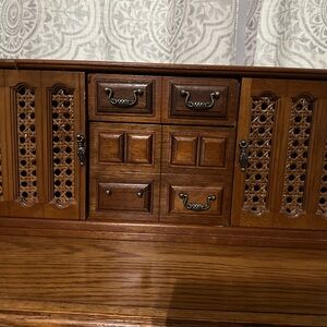 Vintage Brown Wooden Jewelry Organizer